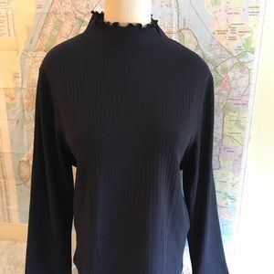 NWOT J. Crew Navy Ribbed Turtleneck. Size XXL.